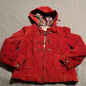 Rust Red Mossimo Corduroy Hooded Jacket